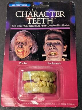 Vtg Fun World Halloween Character Teeth 90s Holiday Monster Costume Scary Gross